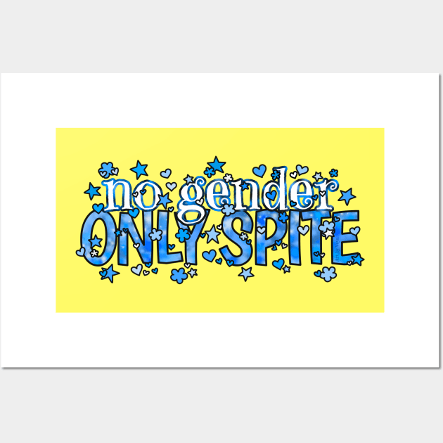 No Gender. Only Spite. Blue Wall Art by Art by Veya
